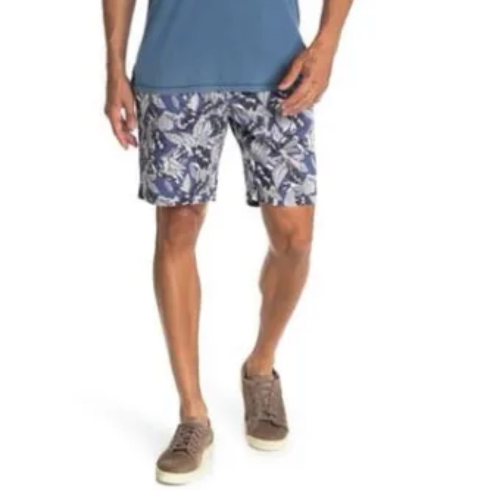 NWT Men's Slate & Stone Blue/White Parrot Ross Shorts Size 38
